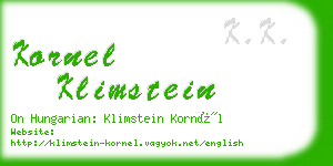 kornel klimstein business card